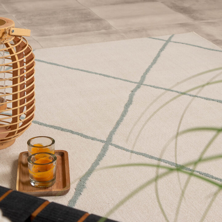 Teppich Skandinavisch - Odin Lines Creme Grün - 3
