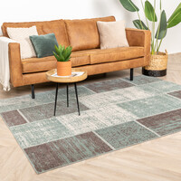 Teppich Vintage - Spring Patchwork Grün Grau 