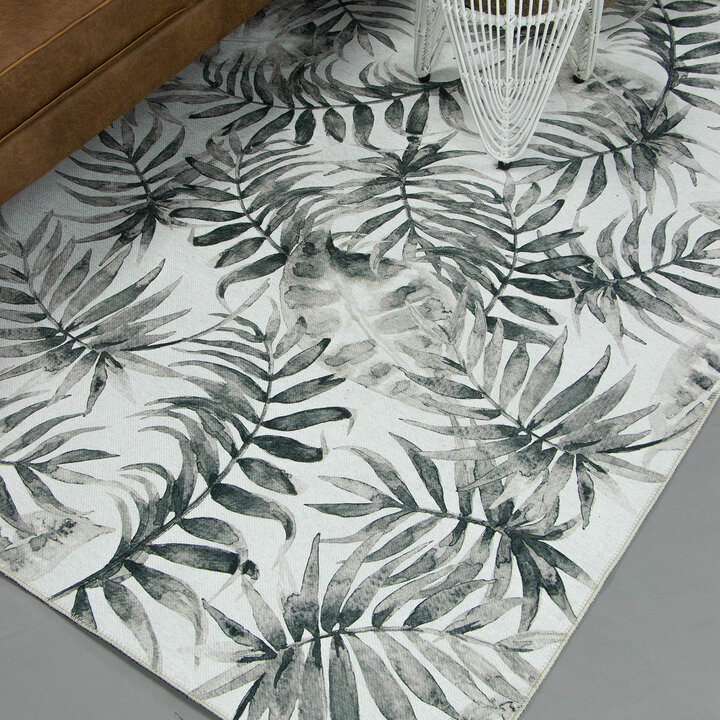 Boho Teppich - Palmier Blätter Grau - 3