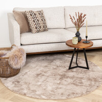 Viskose Teppich Rund - Pearl Taupe 