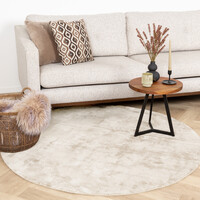 Viskose Teppich Rund - Pearl Creme 