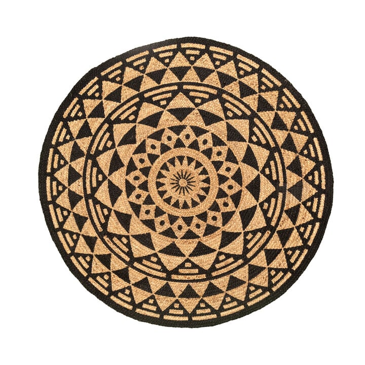 Jute Teppich Rund - Henna Maya Natur - 1