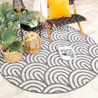 In- & Outdoor Teppich Rund - Summer Arch Grau 