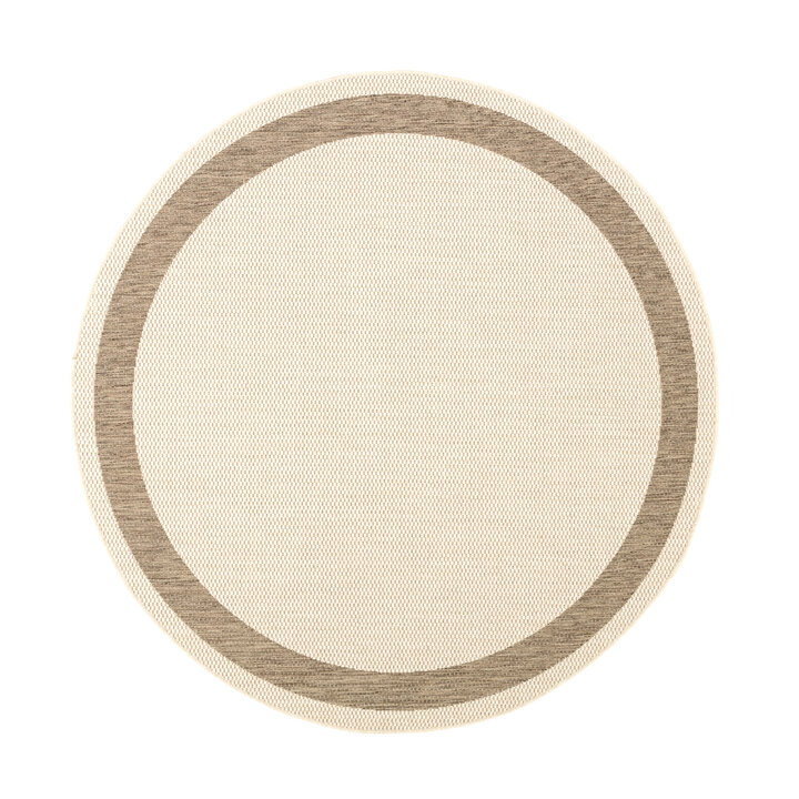 In- & Outdoor Jute Teppich Rund - Nomad Edge Creme - 1