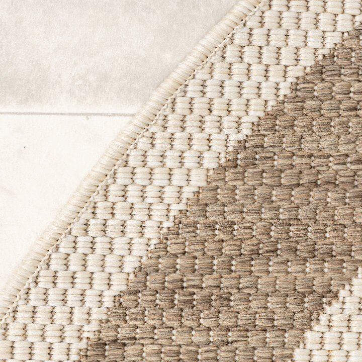 In- & Outdoor Jute Teppich Rund - Nomad Edge Creme - 4