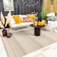In- & Outdoor Jute Teppich - Nomad Aztec Creme 