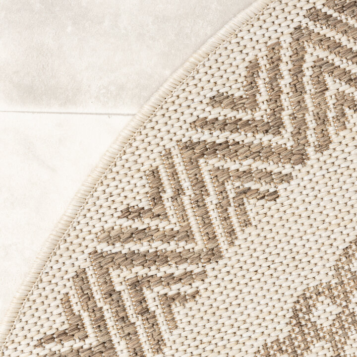 In- & Outdoor Jute Teppich Rund - Nomad Aztec Creme - 5