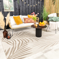 In- & Outdoor Jute Teppich - Nomad Leaves Creme 