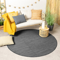 In-& Outdoor Teppich Rund - Malta Arrow Schwarz