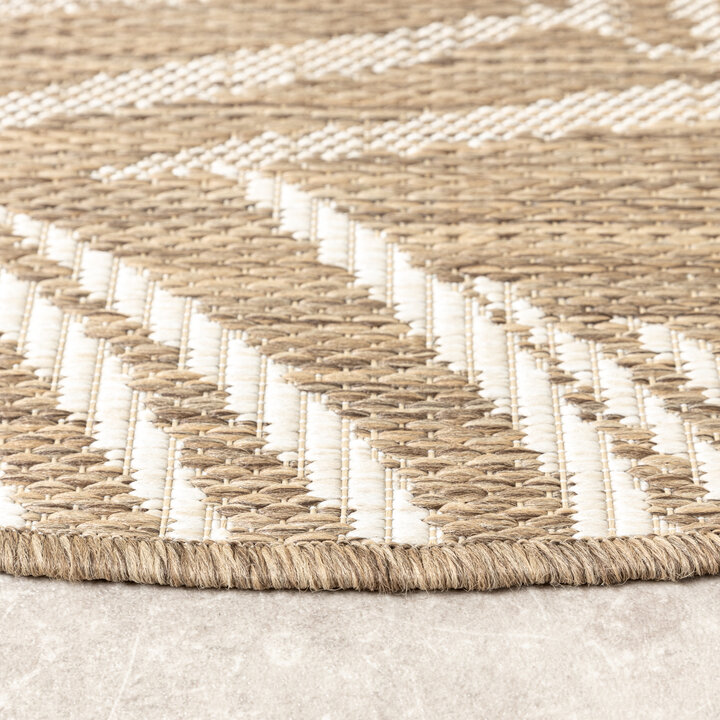 In- & Outdoor Teppich Rund - Malta Leaves Natur - 6