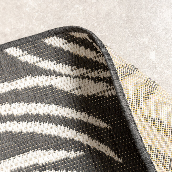 In- & Outdoor Teppich Rund - Malta Leaves Schwarz - 7