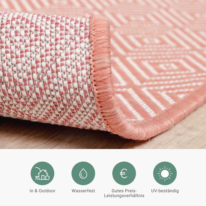 In- & Outdoor Teppich - Summer Tile Rosa - 4