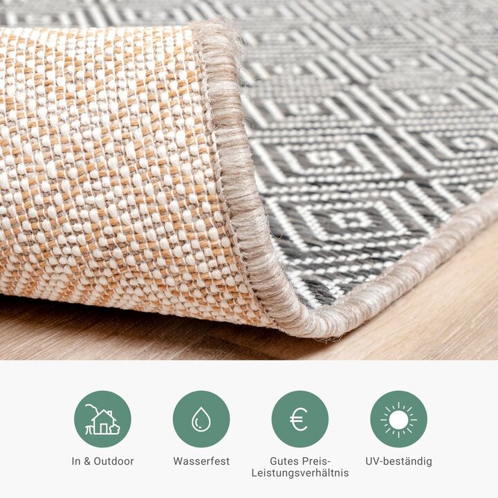 In- & Outdoor Teppich - Summer Tile Grau - 6