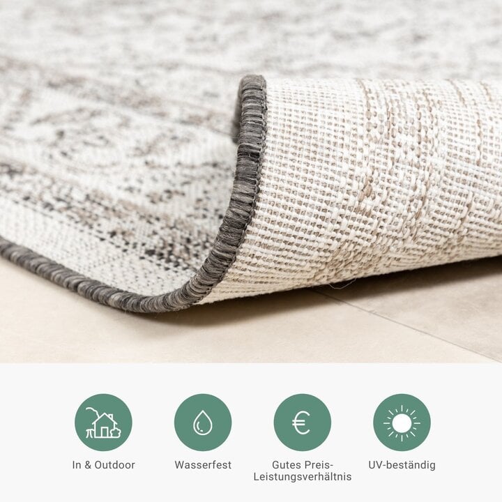 In- & Outdoor Teppich Vintage - Victoria Aztec Grau - 4
