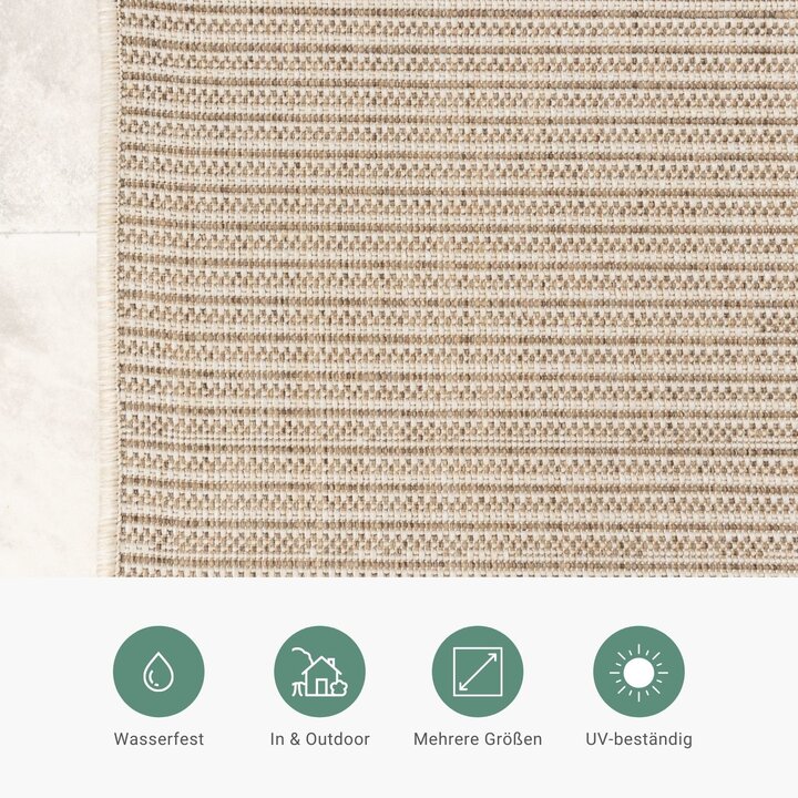 In- & Outdoor Jute Teppich - Nomad Melange Creme - 4