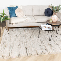 Hochflor Teppich - Blend Creme/Blau 
