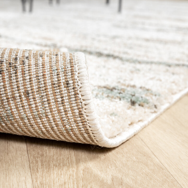 Hochflor Teppich - Blend Creme Blau - 5