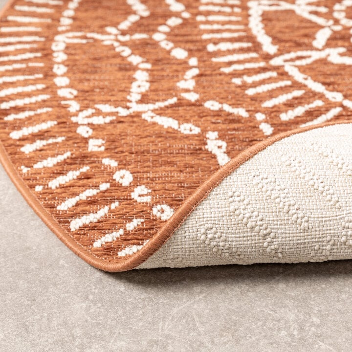 In- & Outdoor Teppich Rund - Porto Aztec Terracotta - 8