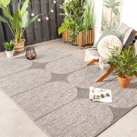 In- & Outdoor Teppich - Porto Curves Hellgrau