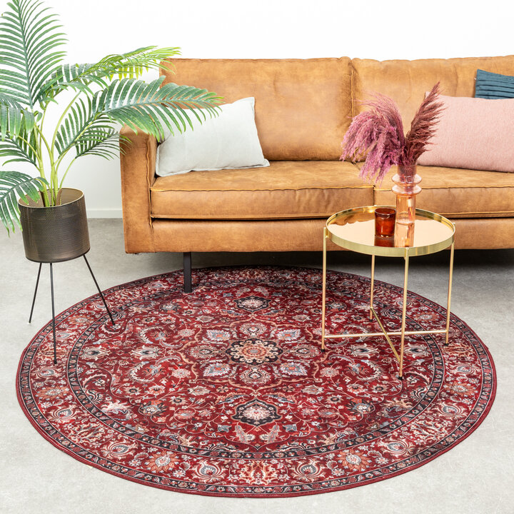 Teppich Vintage Rund - Imagine Medaillon Rot