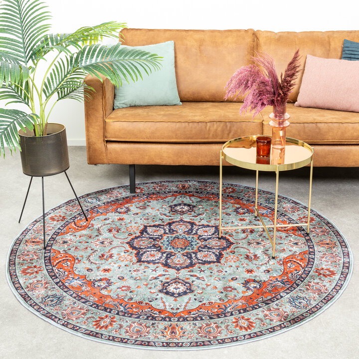 Teppich Vintage Rund - Imagine Medaillon Grün - 5