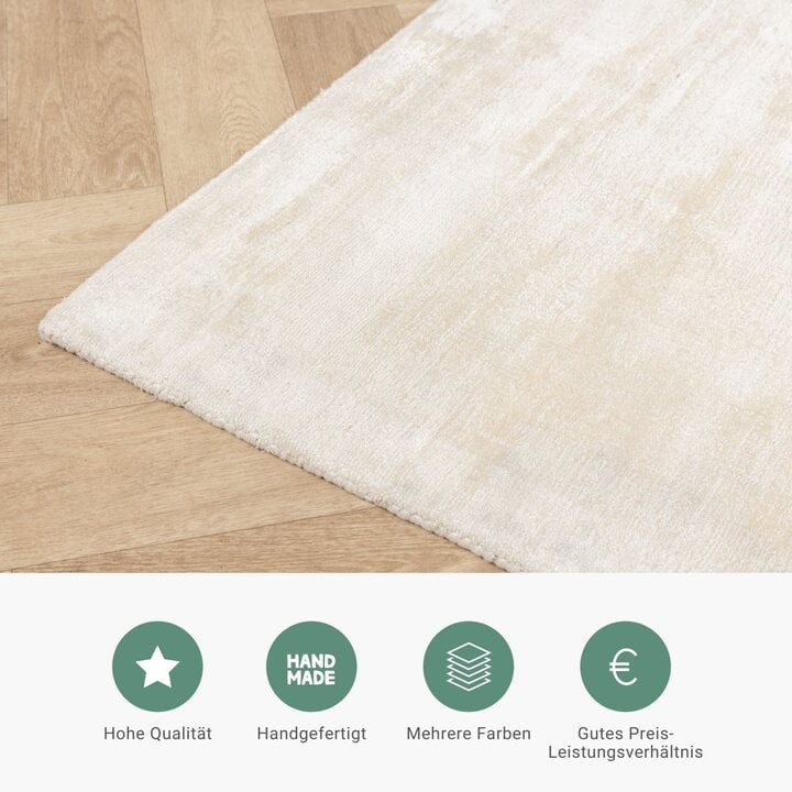 Viskose Teppich Rund - Pearl Creme - 4
