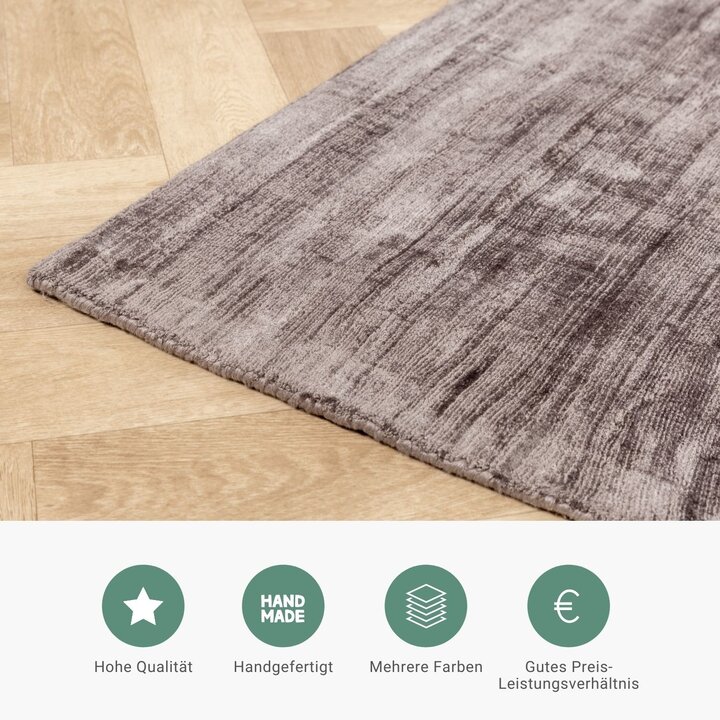 Viskose Teppich - Pearl Grau - 4