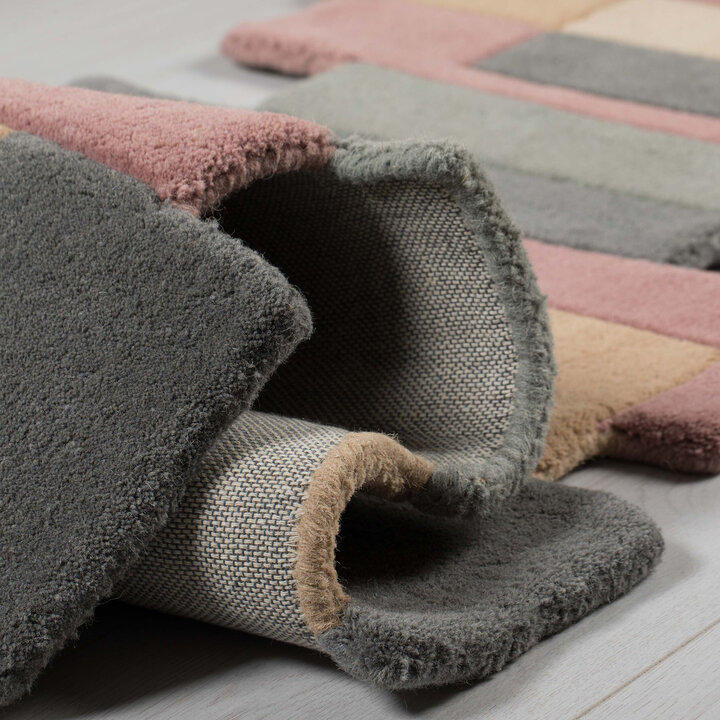 Abstrakt Teppich - Stracto Collage Rosa Beige - 4