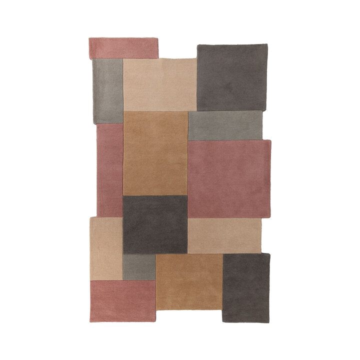 Abstrakt Teppich - Stracto Collage Rosa Beige - 1