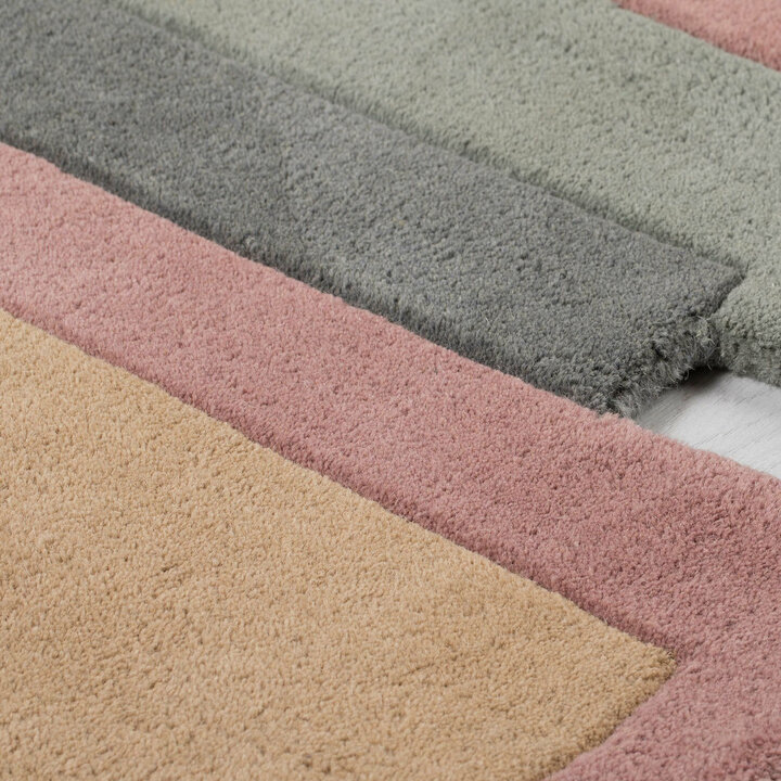 Abstrakt Teppich - Stracto Collage Rosa Beige - 3