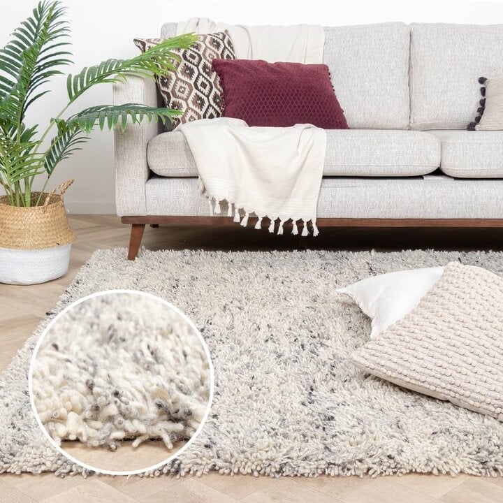 Hochflor Wollteppich - Royal Creme Grau - 9
