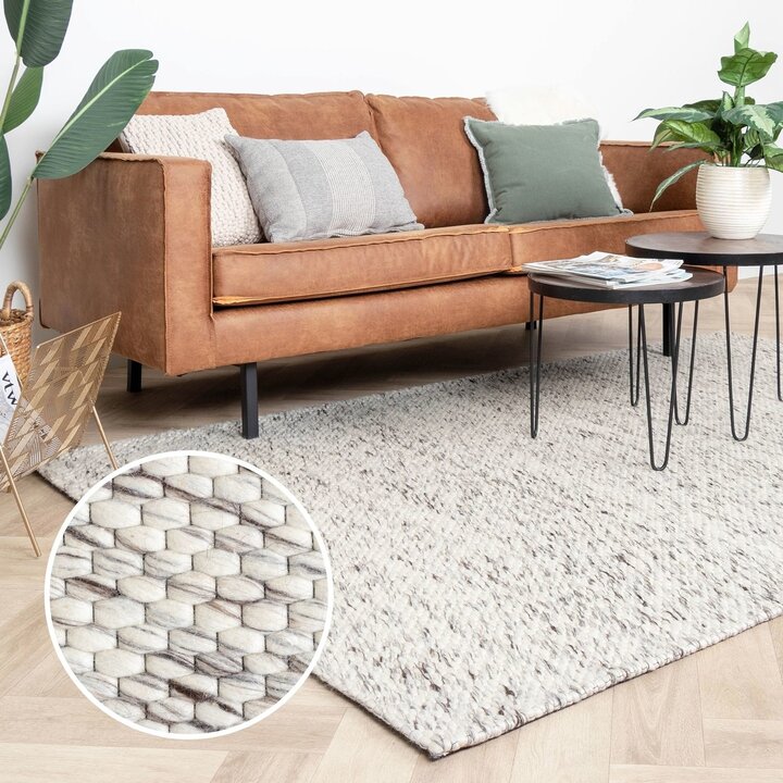Wollteppich - Melange Creme Meliert - 8