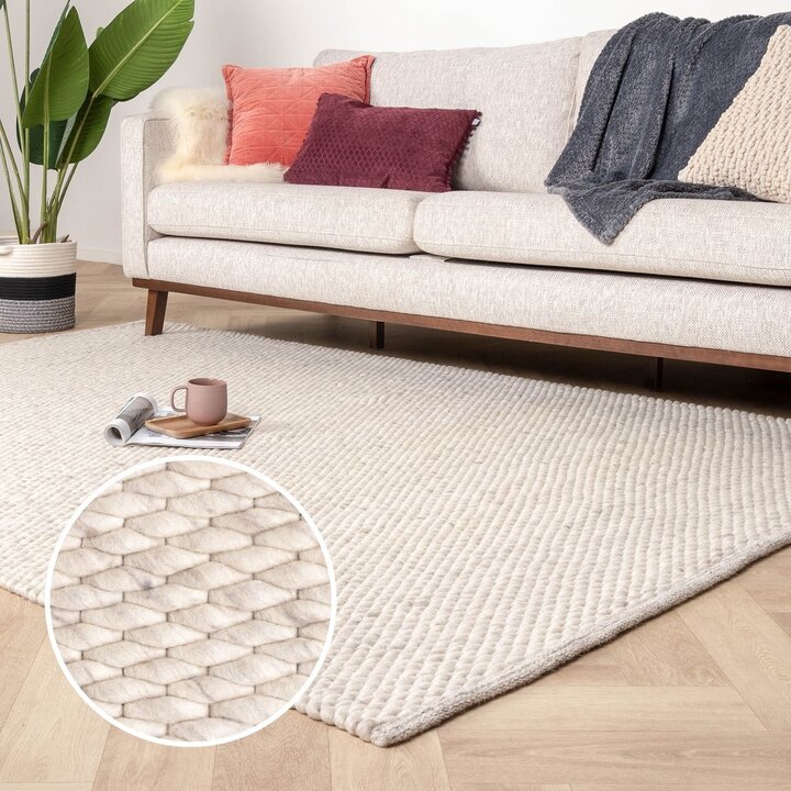 Wollteppich - Brilliant Creme Weiß - 8