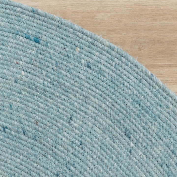 Wollteppich Rund - Wise Blau 364 - 4