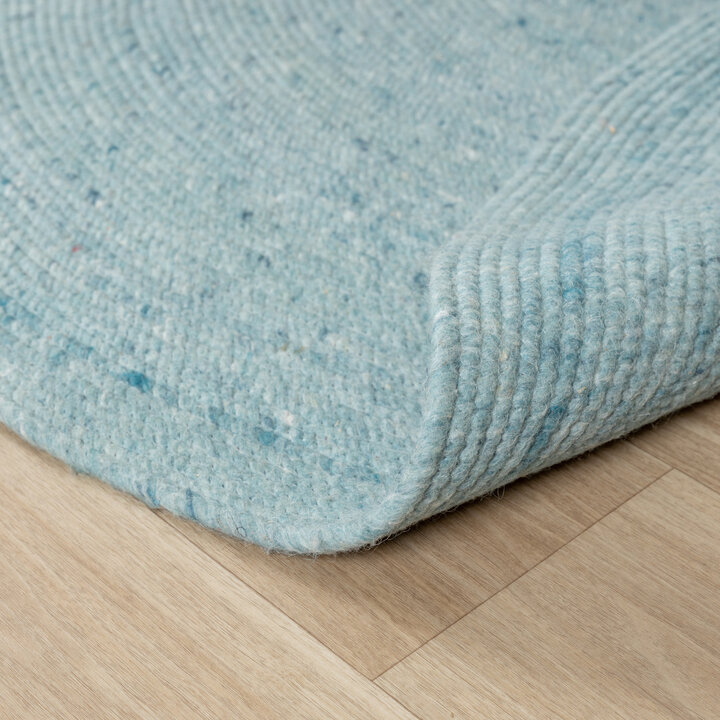 Wollteppich Rund - Wise Blau 364 - 5