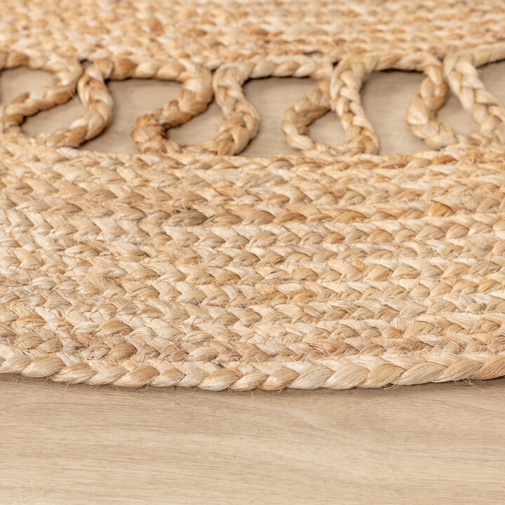 Jute Teppich Rund - Fair Rotan Natur - 4