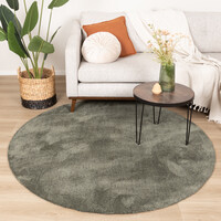Waschbarer Teppich Rund - Clean Grün 