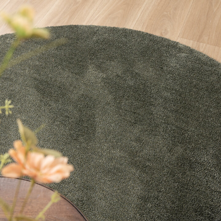 Waschbarer Teppich Rund - Clean Grün - 3
