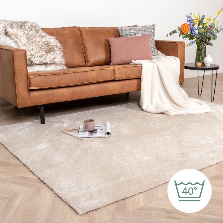 Waschbarer Viskose Teppich - Vive Creme - 7