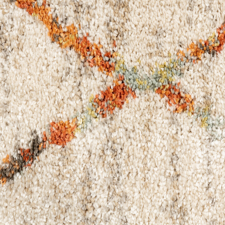Hochflor Teppich - Blend Lines Creme Bunt - 7