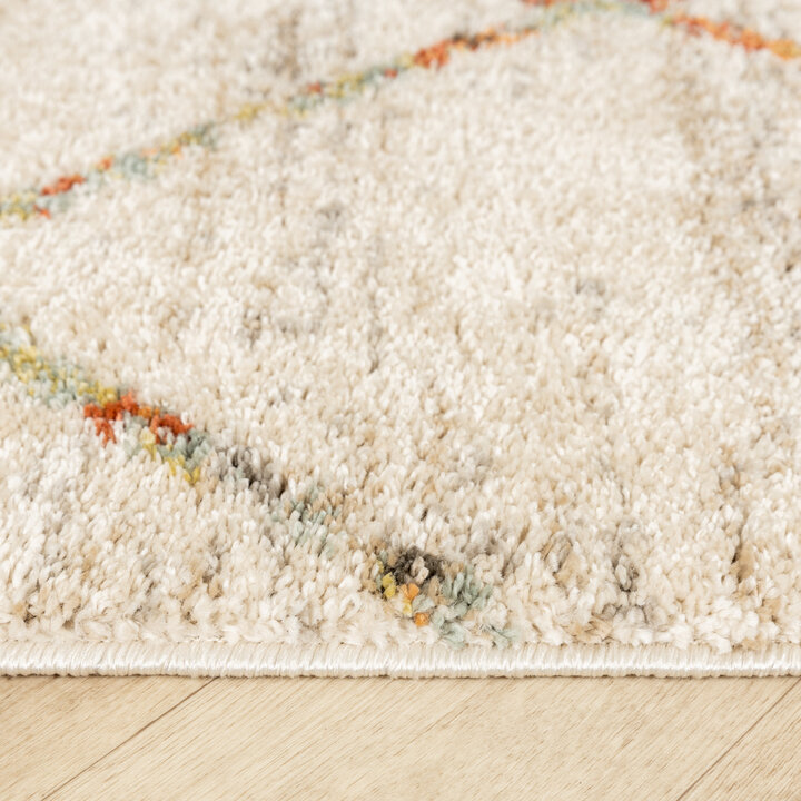 Hochflor Teppich - Blend Lines Creme Bunt - 3