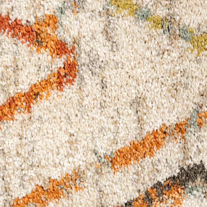 Hochflor Teppich Rund - Blend Diamond Creme Bunt - 7
