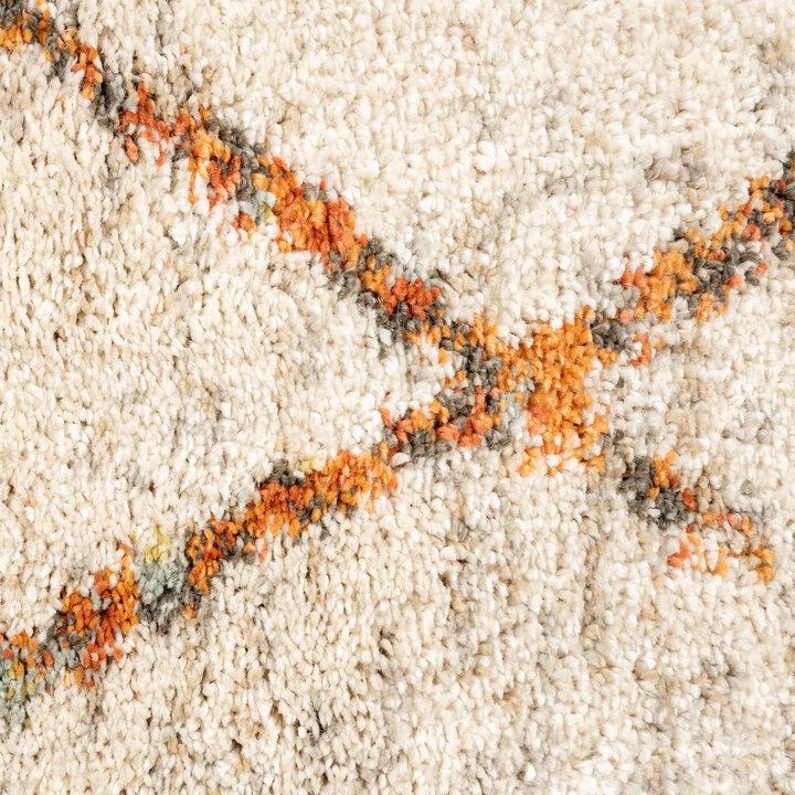 Hochflor Teppich Rund - Blend Lines Creme Bunt - 7