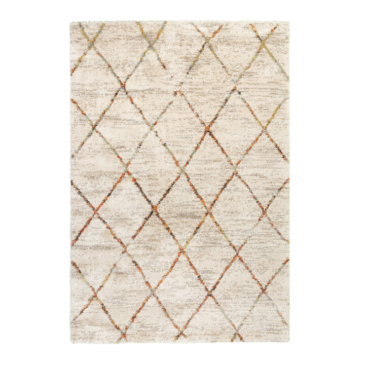 Hochflor Teppich - Blend Lines Creme Bunt - 1