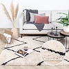 Teppich Hochflor - Sensa Square Creme Schwarz 