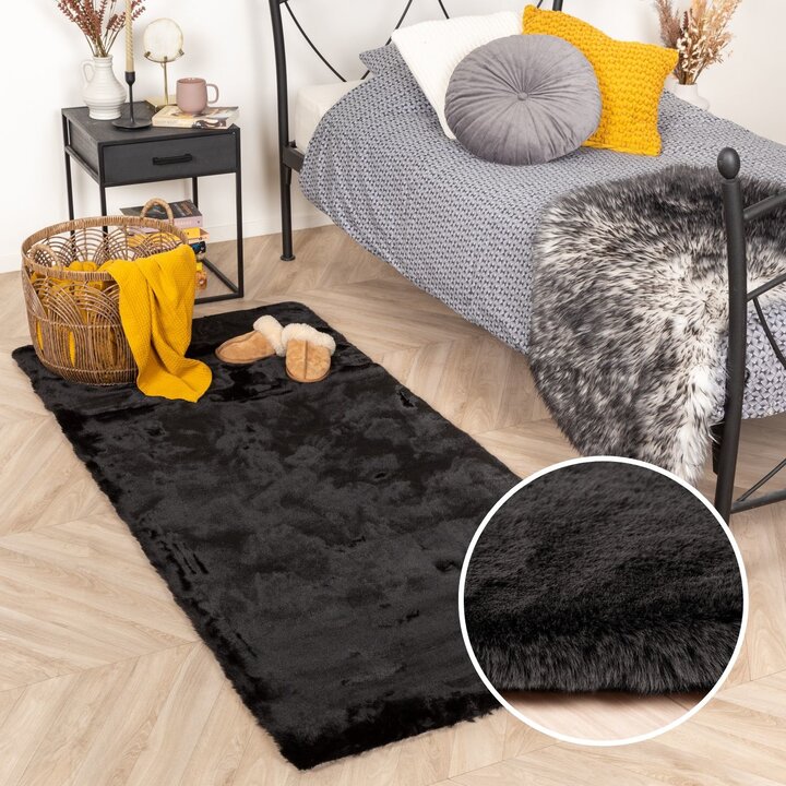 Hochflor Läufer - Comfy Supreme Schwarz - 6