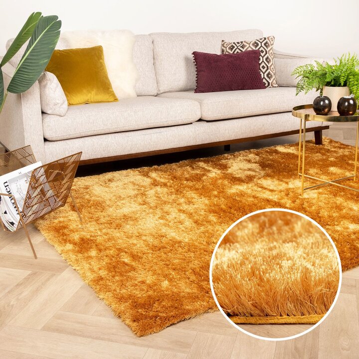 Hochflor Teppich - Glorious Gold Gelb - 8