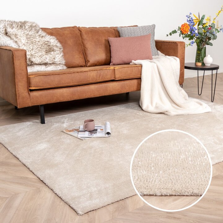 Waschbarer Viskose Teppich - Vive Creme - 8