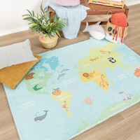 Kinderteppich - Globe Hellblau 