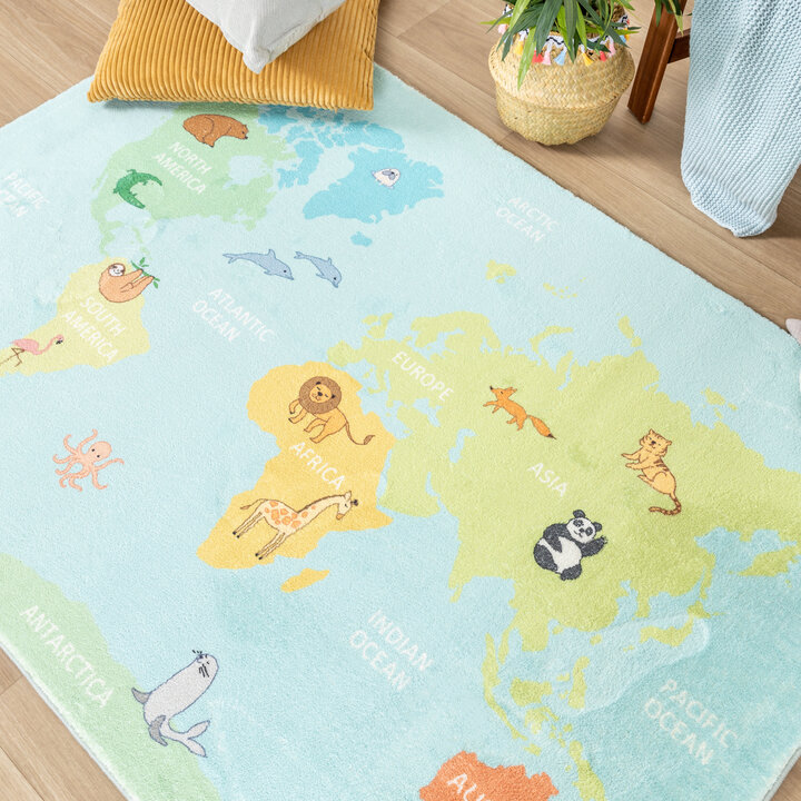 Kinderteppich - Globe Hellblau - 2